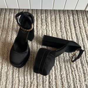 Block Heels with Jeweled ankle straps